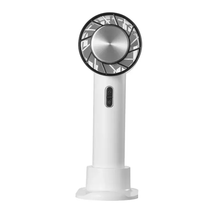 Ventilateur à main portable - PZCC - 2200mAh - Rechargeable USB - Couleur blanche - Refroidissement