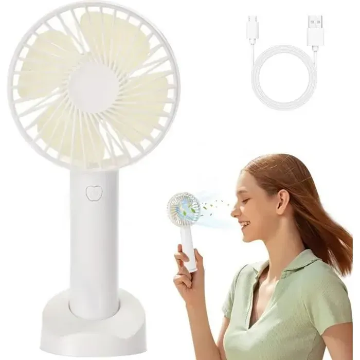 Ventilateur à Main Portatif Ventilateur de Poche à Batterie Usb Rechargeable Silencieux Mini Petit électrique