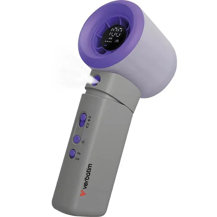 Ventilateur à main sur batterie Verbatim CoolnGo Aqua Breeze (Violet/Gris)
