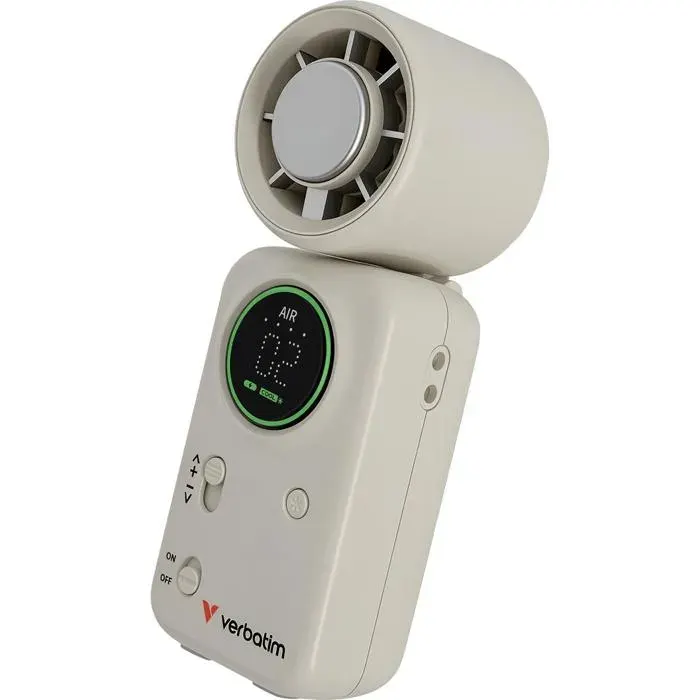 Ventilateur à main sur batterie Verbatim CoolnGo Ice Touch Mini (Blanc/Argent)