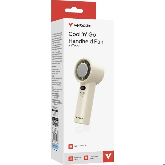 Ventilateur à main sur batterie Verbatim CoolnGo IceTouch - Ĝ6cm (Beige)