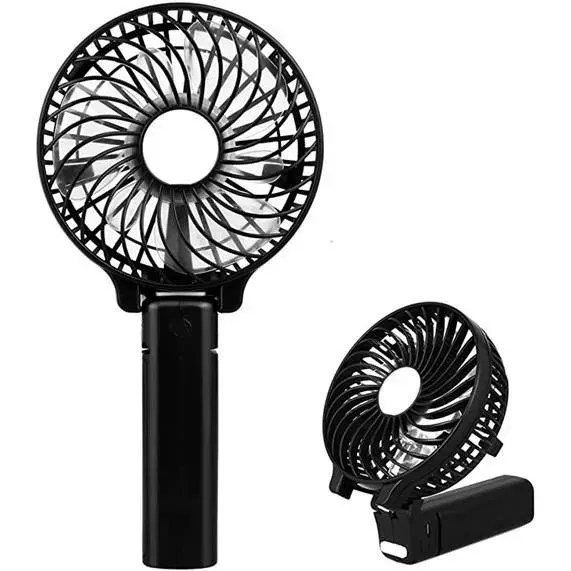 Ventilateur à Main - USB Rechargeable - Pliable - 3 Vitesses - Portable - Noir
