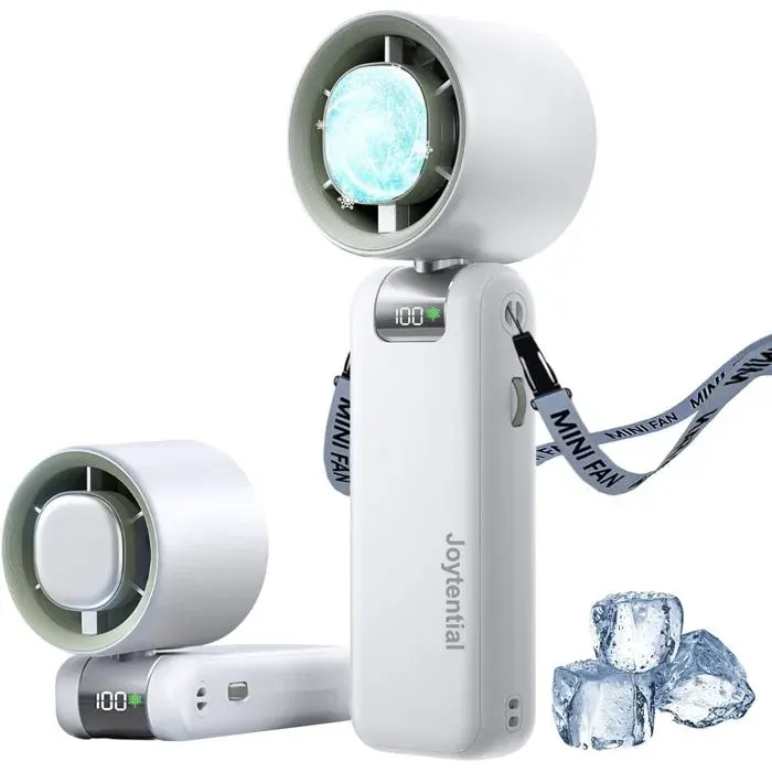 Ventilateur à Main Ventilateur Portable Turbo Réglable en Vitesse 1 à 100 USB Rechargeable Mode Réfrigérant Petit Ventilateurs