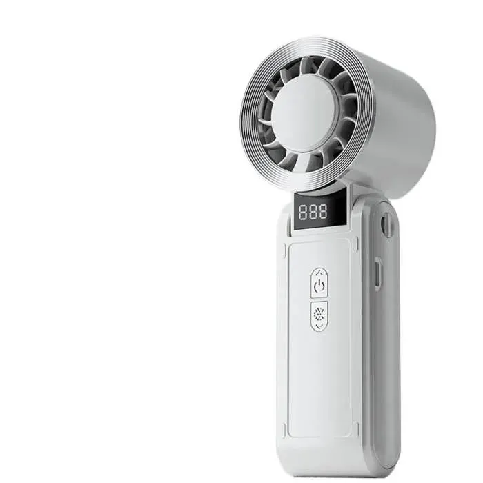 Ventilateur à porter autour du cou refroidissement par glace puissance élevée silencieux grande autonomie, 6.2x6x17.2cm,Blanc