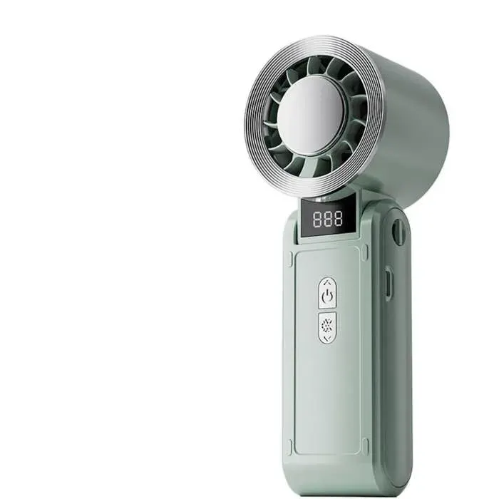 Ventilateur à porter autour du cou refroidissement par glace puissance élevée silencieux grande autonomie, 6.2x6x17.2cm,Vert