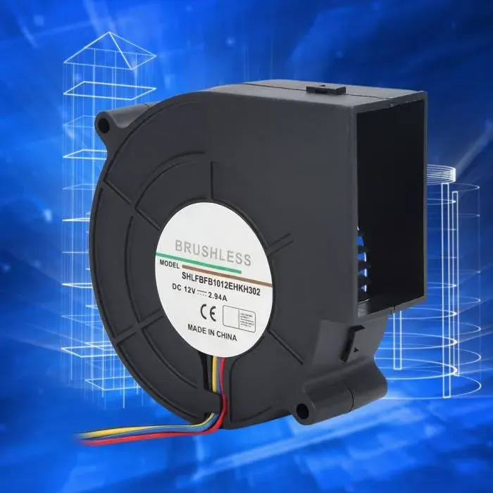 Ventilateur à turbine - SHIPENOPHY - DC 12V - 294A - Débit dair 3797 pi3/min - Dimensions 97x97x33mm