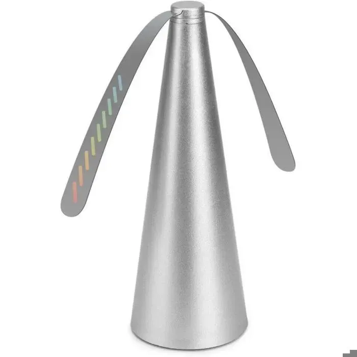 Ventilateur anti-mouches électrique-Pales flexibles pour intérieur et extérieur-Éloigne les mouches pendant les repas-Argent 1 pièce