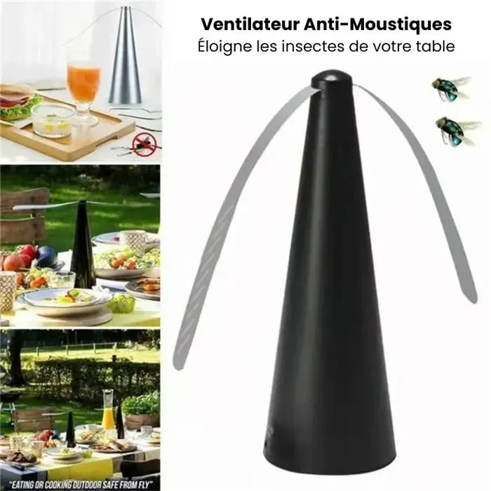 Ventilateur Anti-Moustique Portable – Ventilateur de Table – Rotation 360° – Silencieux – Été Maison