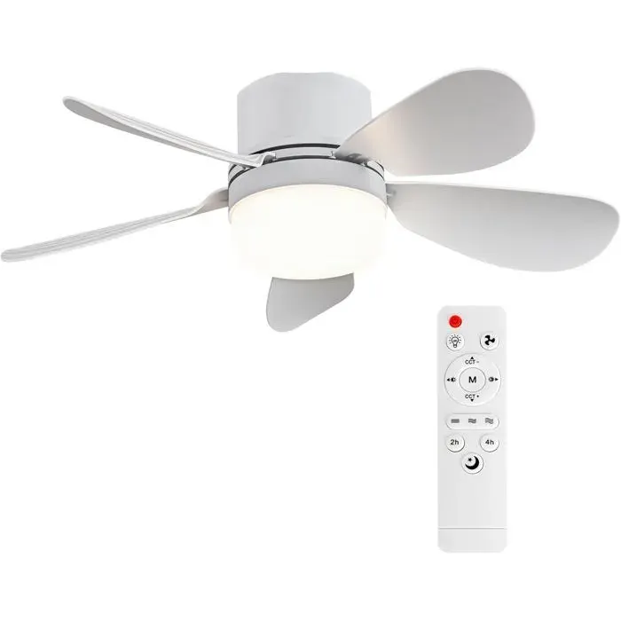 Ventilateur avec lampe et prise télécommandée avec fonction de gradation 1000 lumens fixé par vis sur E26/E27
