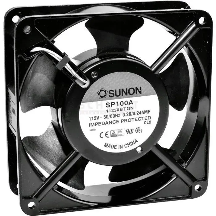 Ventilateur axial - SUNON - DP200A2123XST - 230 V AC - 161.4 m³/h - 120 x 120 x 38 mm — coloris Noir