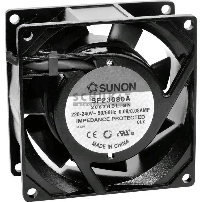 Ventilateur axial - SUNON - SF23080A2083HSL - 39.07 m³/h - 230 V/AC - Noir — coloris Noire