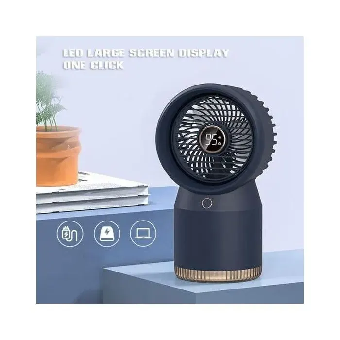 Ventilateur Bleu de brumisation humidification par pulvrisation avec vent 3 vitesses rechargeable par USB REFROIDISSEMENT