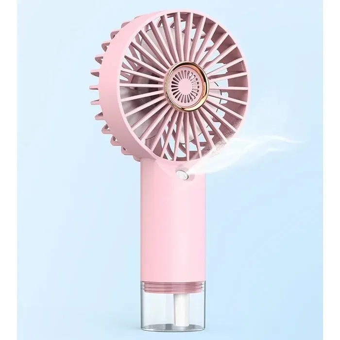 Ventilateur brumisateur à main rose USB - 3 vitesses silencieux poche maison bureau voyage plage NORVYN