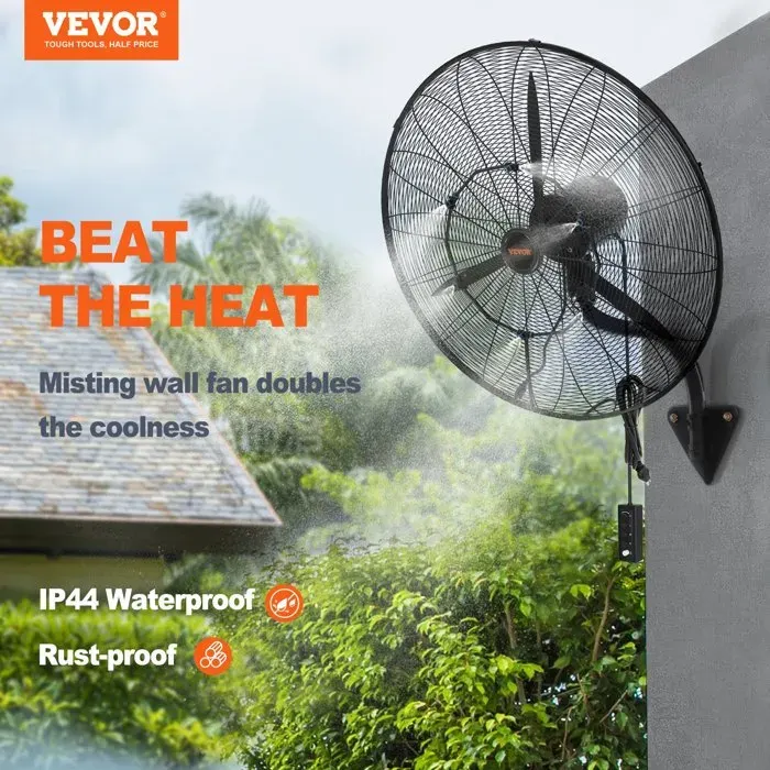 Ventilateur brumisateur mural 616 cm ventilateur industriel oscillant étanche 3 vitesses 7000 CFM ventilateur commercial ou r…