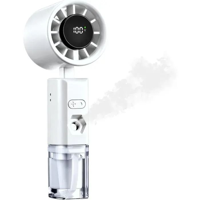 Ventilateur Brumisateur Portable Avec EauMini Ventilateur Usb Rechargeable Avec 6 VitessesVentilateurs MainAccessoires Pour Mai — coloris Blanche