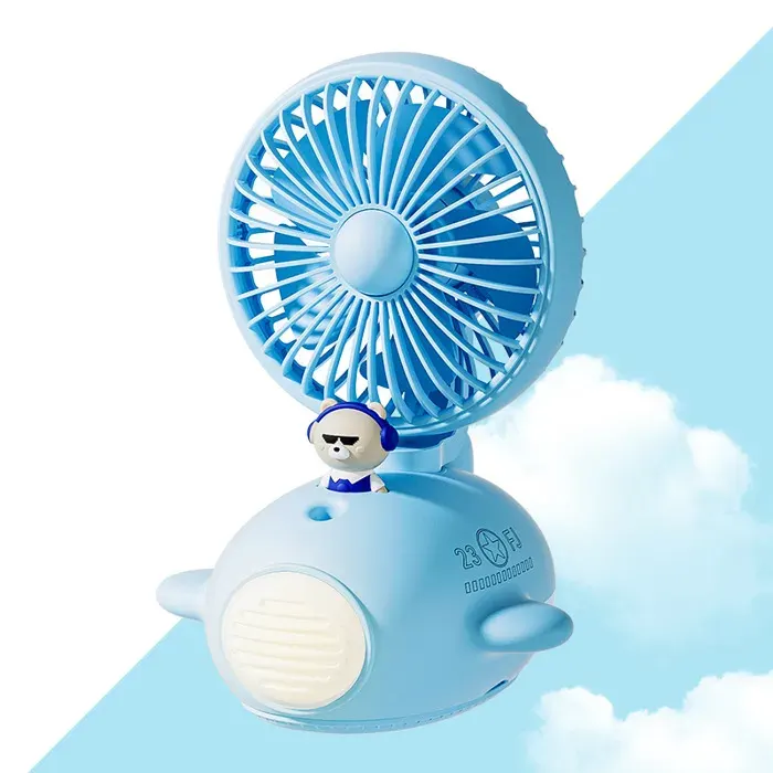 Ventilateur brumisateur portable humidificateur mignon ventilateur de bureau dété humidificateur de charge USB(bleu)