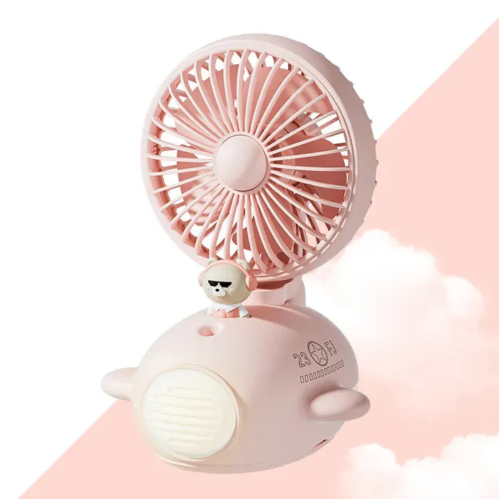 Ventilateur brumisateur portable humidificateur mignon ventilateur de bureau dété humidificateur de charge USB (rose)