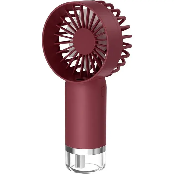 Ventilateur Brumisateur Portable – Mini Rechargeable USB 3 Vitesses – Appareil Fraîcheur pour Bureau & Plage – Rouge Prune