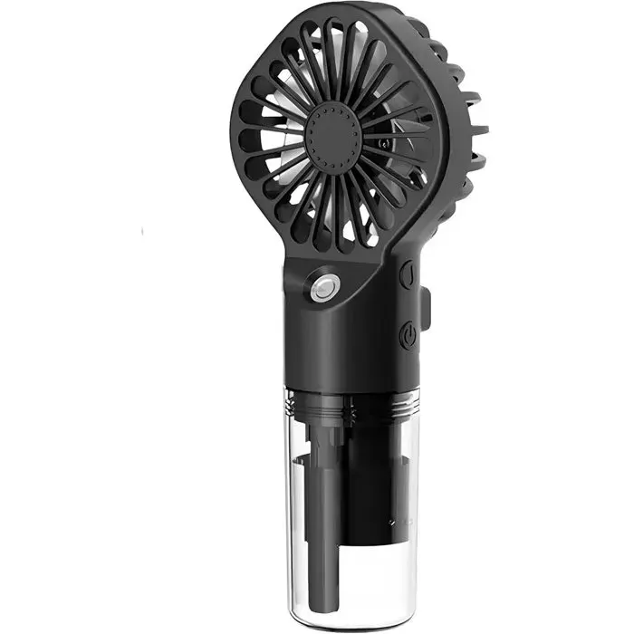 Ventilateur brumisateur portable - WORLDWIDE - Modèle Portable - Rechargeable - 4 vitesses - Noir