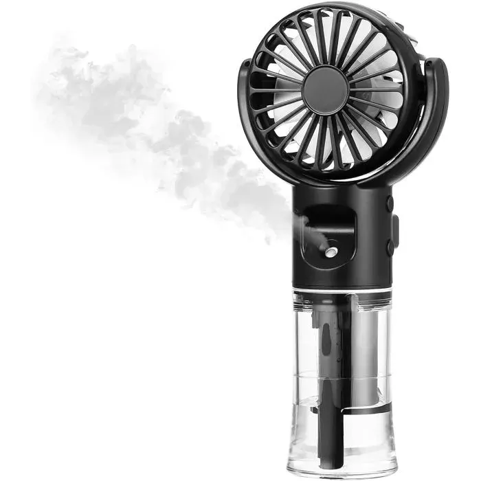 Ventilateur Brumisateur PortableMini Ventilateur Portable RechargeableVentilateur Portable à 4 VitessesUSB Ventilo