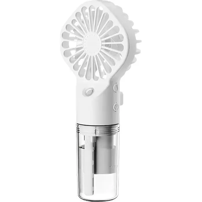 Ventilateur brumisateur portatif 2 en 1 mini ventilateur avec batterie rechargeable USB-C 4 vitesses réglables (blanc)