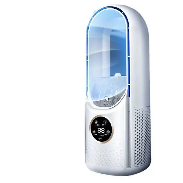 Ventilateur Bureau Sans Pales - Silencieux Compact Brumisateur - 6 vitesses minuterie LED humidificateur - Bureau maison extérieur