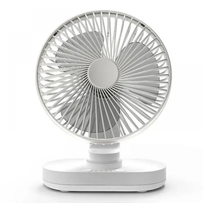 Ventilateur bureau silencieux 4 vitesses 4000 mAh USB 165 cm batterie rechargeable argent