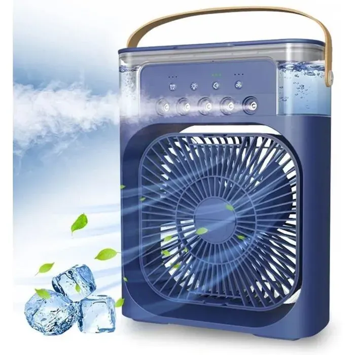 Ventilateur Climatisation Portable USB Humidificateur 7 LED 3 vitesses refroidisseur silencieux voyage .