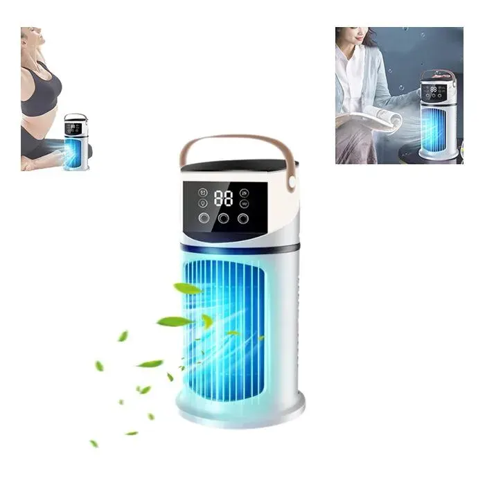 Ventilateur Climatiseur de Bureau - Rafraîchisseur dAir pour Pièces avec Brumisation LED Appareil 9 Vitesses pour Chambre Dortoir