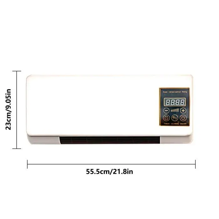 Ventilateur Climatiseur - JOULLI - 2000W - Chauffant - avec télécommande - Ventilateur mural à usage domestique
