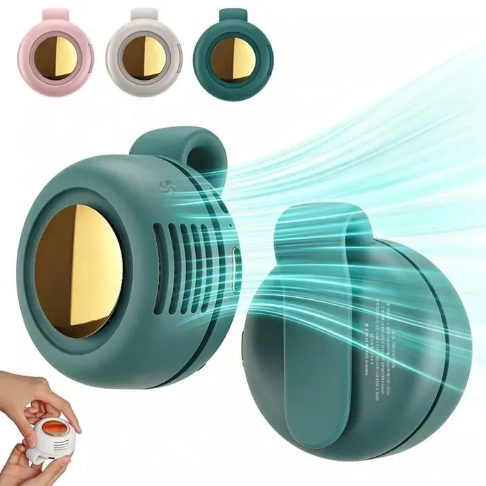 Ventilateur clip Mini ventilateur électrique portable et silencieux sans pales Pour taille corps chapeau vêtements mains libres