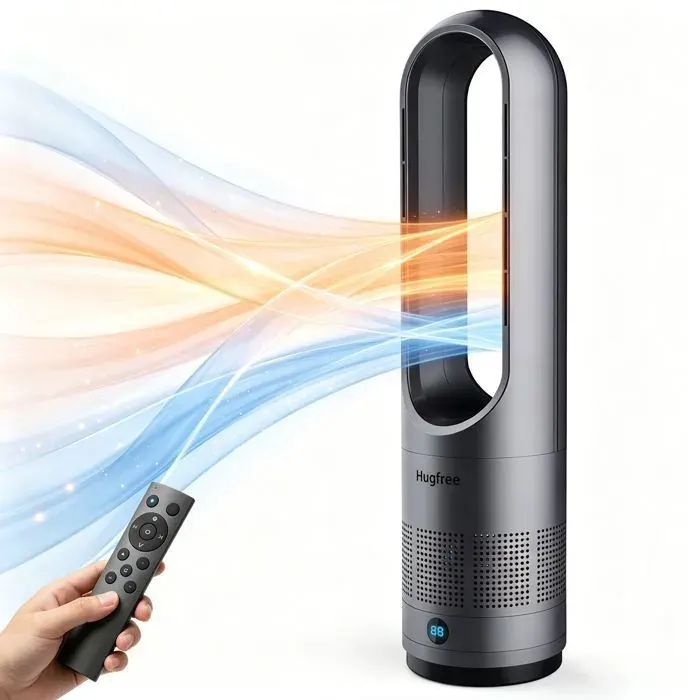 Ventilateur Colonne 40w/1400w 50hz - Ventilateur sans pales 8 vitesses Basse consommation faible bruit usage chaud froid