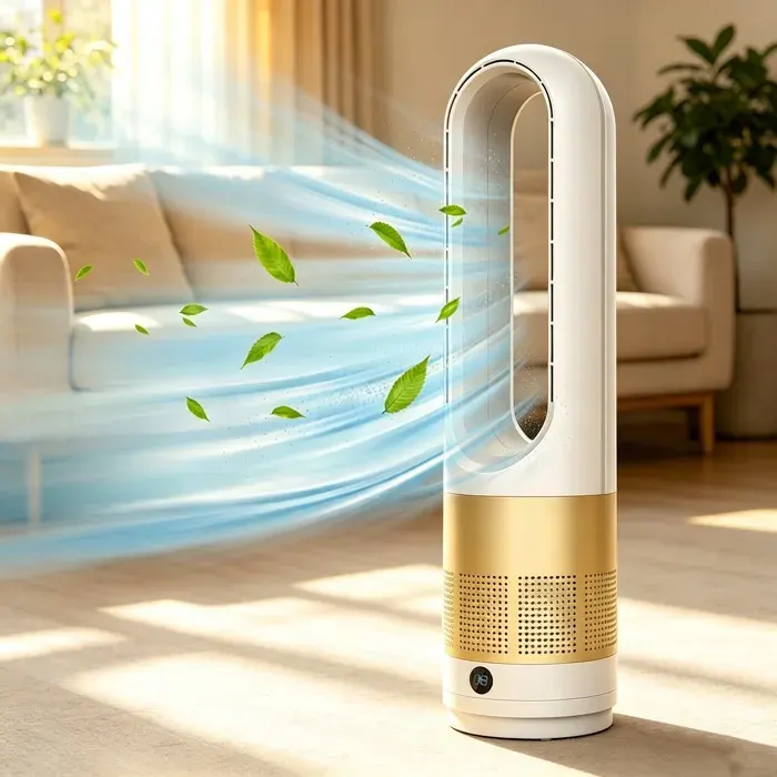 Ventilateur colonne - 40W - Oscillant à 85° - Silencieux - Minuterie 8H - Ventilateur sans pales pour Salon Chambre - Multicolore