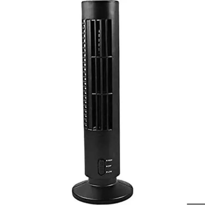 Ventilateur colonne oscillant sans pales idéal pour la chambre le salon et la cuisine. 2 vitesses 33 cm (noir) sans pal