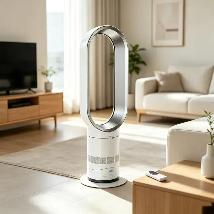 Ventilateur Colonne Sans Pale Sécurité 40W Télécommande Oscillation 90° Inclinaison 45° Nettoyage Facile Pour Chambre Enfant Salon