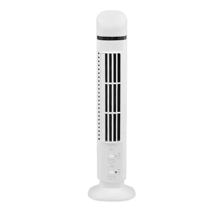 Ventilateur colonne sans pale USB avec lumière – Compact et sécurisé – Pour bureau et dortoir – Blanc