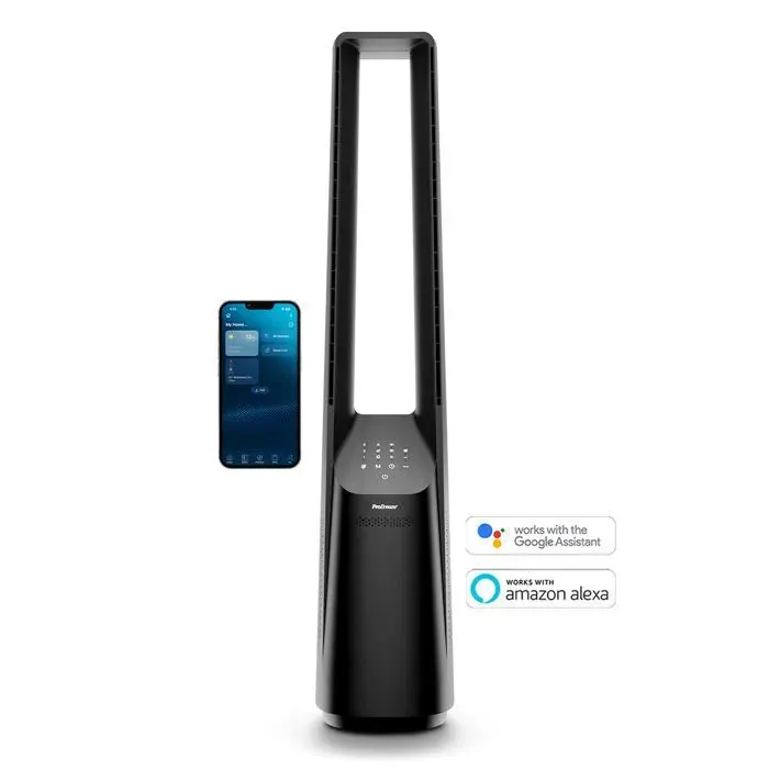 Ventilateur colonne sans pales - PRO BREEZE - 102 cm - Air Multiplier - 6 vitesses - Compatible Alexa/Google Home