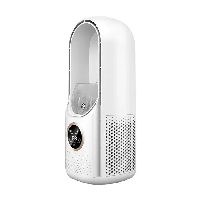 Ventilateur colonne sans pales silencieux blanc 35dB 6 vitesses humidification minuterie 6h pour chambre et salon