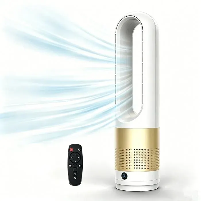 Ventilateur Colonne Silencieux 56 cm 8 Vitesses Minuterie 8 h Affichage LED Oscillation 80° pour Maison Bureau et Chambre