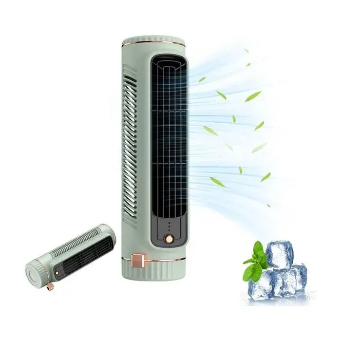 Ventilateur colonne silencieux rafraîchisseur dair climatiseur ventilateur tour 3 vitesses rechargeable par USB vert