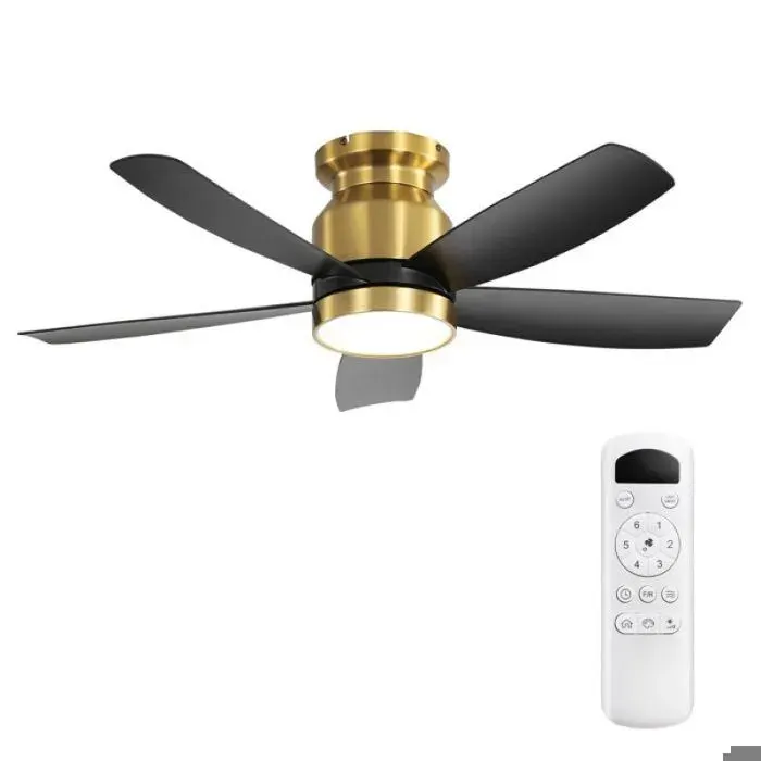 Ventilateur compact extra-plat 42 pouces blanc ABS pour chambre moteur silencieux inversable6 vitesses et VENTILATEUR DE PLAFOND