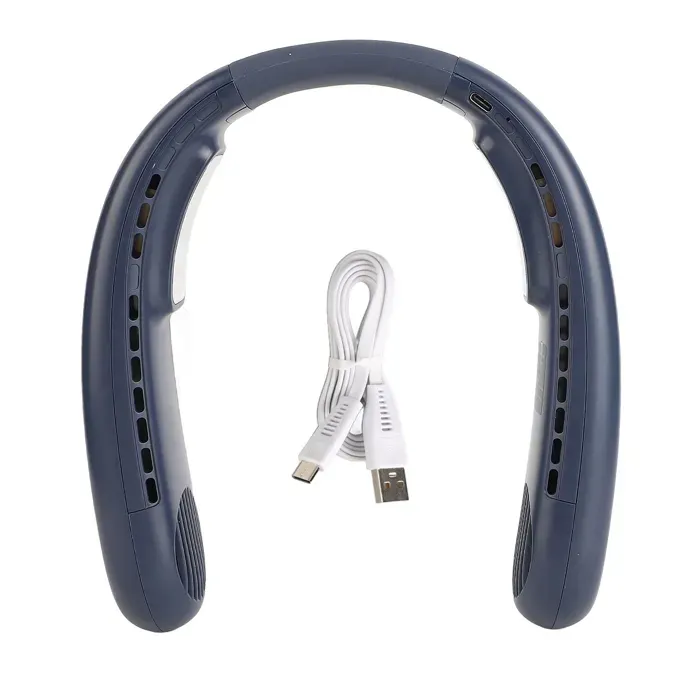 Ventilateur cou à double refroidissement – MLBQ – semi-conducteur 1 s – 3 vitesses – sans lames – bleu — coloris Bleue