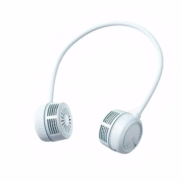 Ventilateur Cou Léger Mains Libres Réglable 360° 3 Modes Vitesse Rechargeable USB pour Bureau/Voyage/Salle de Sport Bleu VITDIPY