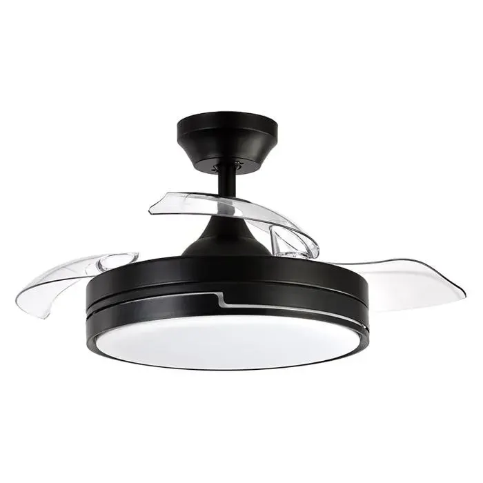 Ventilateur DC 48W 3 pales 91D 4800LM 6 vitesses 3000K 4500K 6000K télécommande minuterie mémoire idéal pour climatisation e — coloris Noire