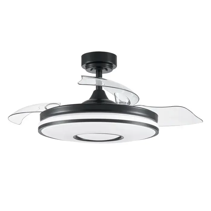 Ventilateur DC 72 W 7200 lm 3 pales 6 vitesses 108d 3000-4000-6000 K avec télécommande mémoire et minuterie pour climatisation et