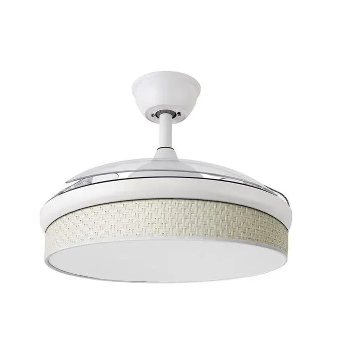 Ventilateur DC Moda 72 W blanc/canisse de 108 cm avec 3 pales et 7200 lumens. Éclairage réglable : 3000K 4000K et 6000K. Compren