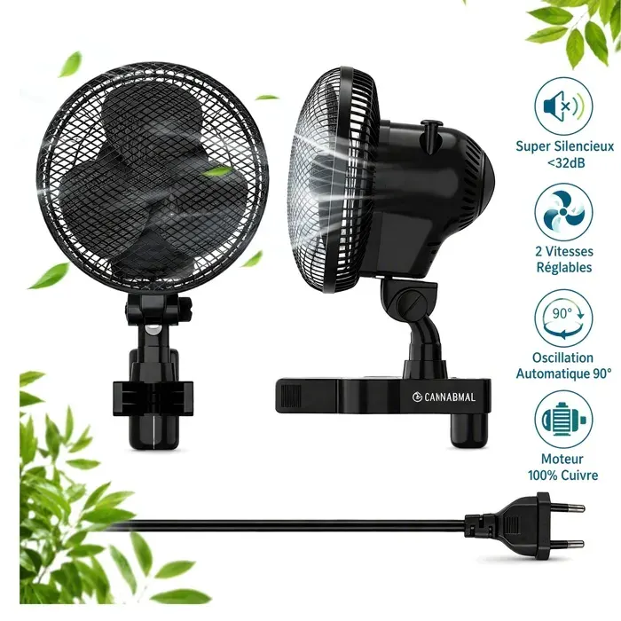 Ventilateur de Bureau 6 Pouces Double Vitesse 1500/2100 tr/min Moteur Cuivre Pince de Fixation Silencieux
