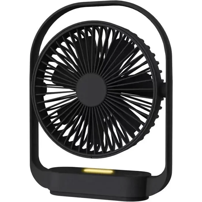Ventilateur de Bureau à 4 VitessesVentilateur Silencieux Rotatif 330° Ventilateur Bureau Nightlight de Chevet de Chambre
