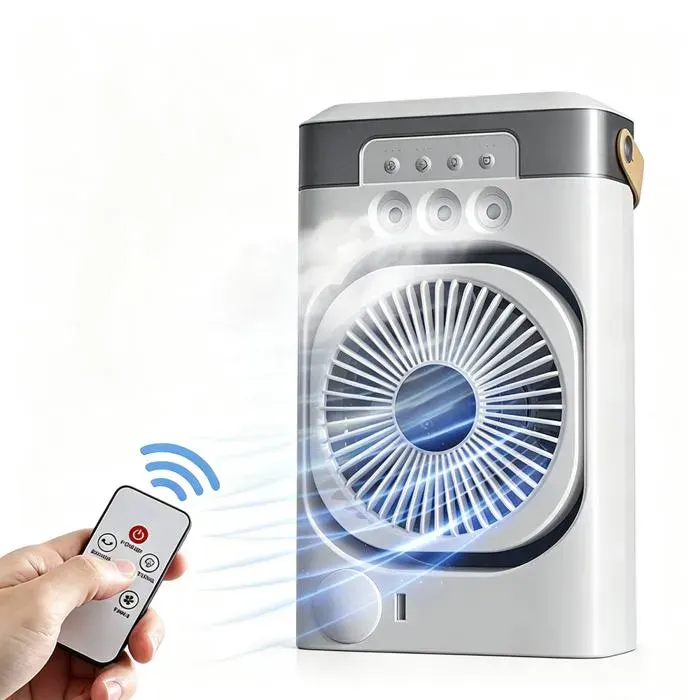 Ventilateur de bureau avec télécommande Ventilateur de bureau multifonctionnel avec pulvérisation 3 vitesses 7 couleurs