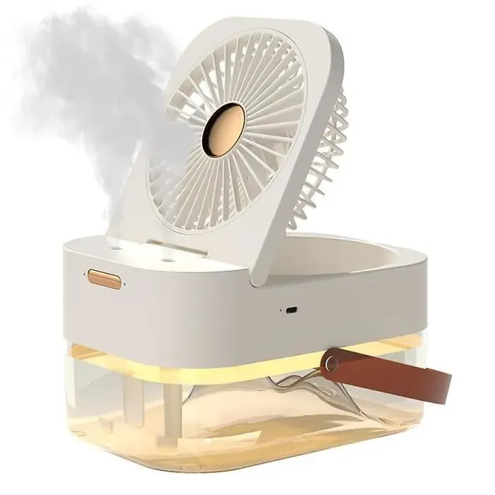 Ventilateur de bureau brumisateur - Vvikizy - Réglage à 3 vitesses - Humidification intelligente - Blanc